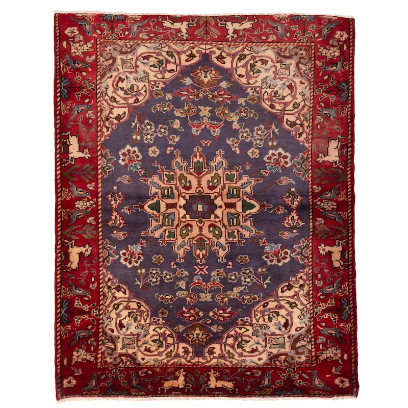 ECARPETGALLERY Hand-knotted Andelz Navy Wool Rug - 5'3 x 6'6