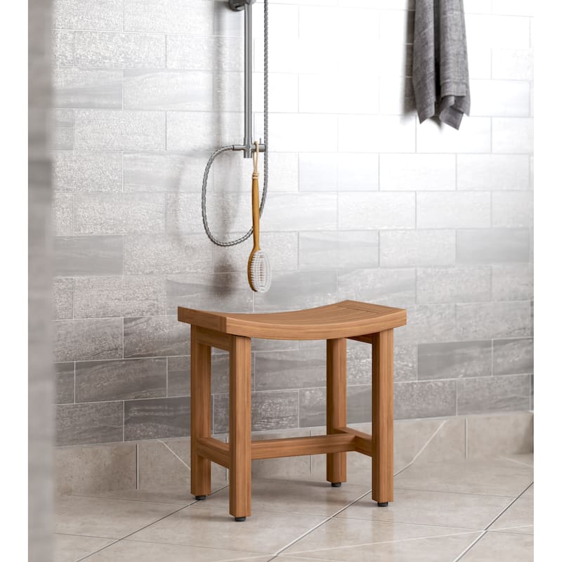 Patented Sumba Lotus Teak Shower Bench