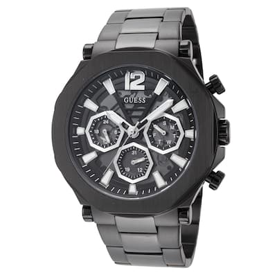 Guess Men's Cut-Through 46mm Quartz Watch GW0539G3 - Black - N/A