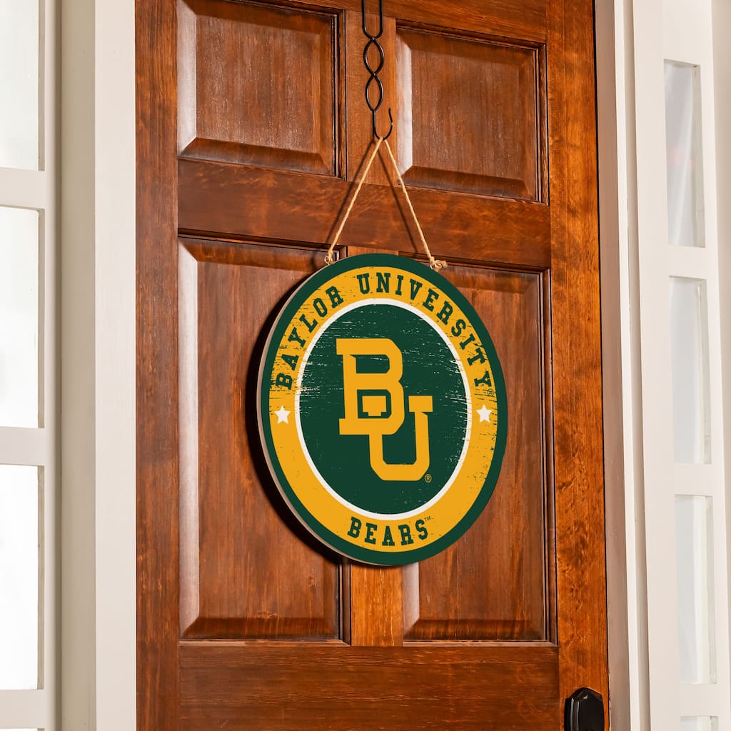 Baylor University Wooden Door Decor Wall Sign - Multi-Color