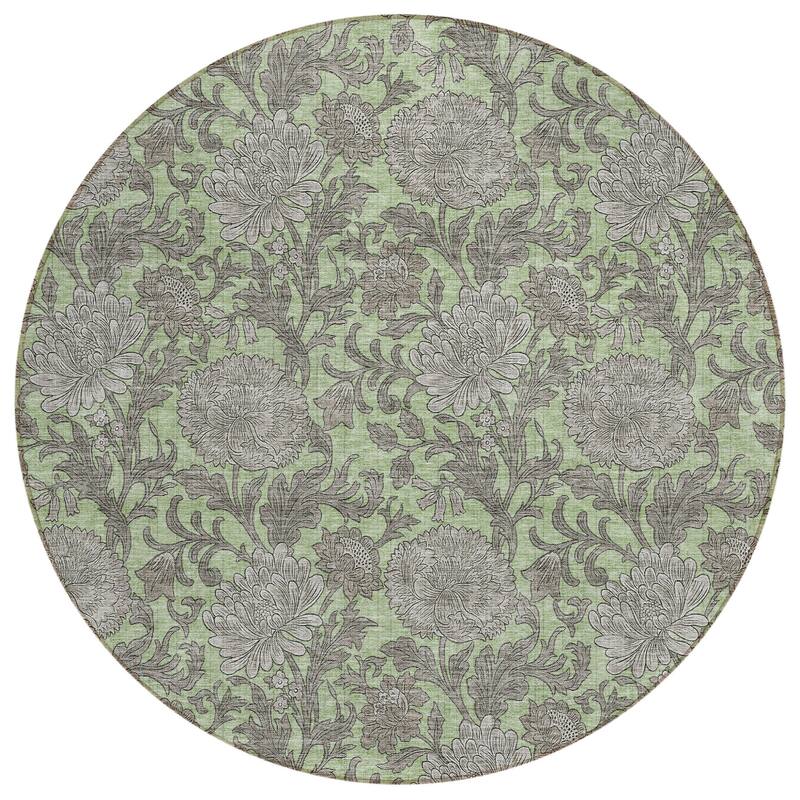 HomeRoots Floral Transitional Rectangle Outdoor Rug