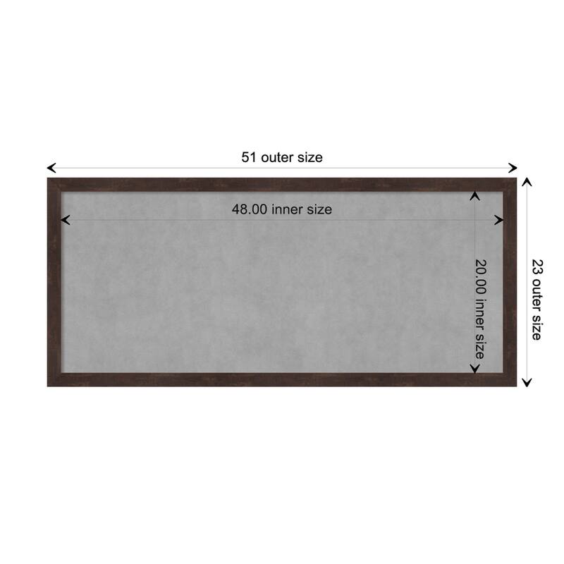 Amanti Art Fresco Dark Walnut Framed Magnetic Board - Board Size 48x20