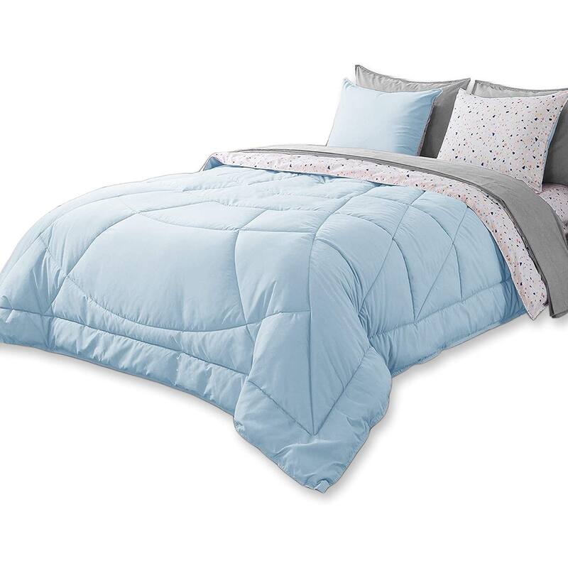 KASENTEX 5 or 7 Piece Bed in A Bag Microfiber Down Alternative Comforter Bedding Set with Sheets and Pillow Cases All Season