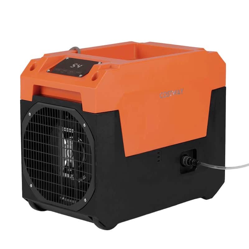 Costway 140 Pints Commercial Dehumidifier with Pump, Drain Hose for - See Details - Orange