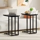 preview thumbnail 32 of 61, Javlergo Set of 2 C-Shaped Sofa Side Table, Small End Table for Living Room, Narrow Bedside/TV Tray Table No Charging Station - Marble Black