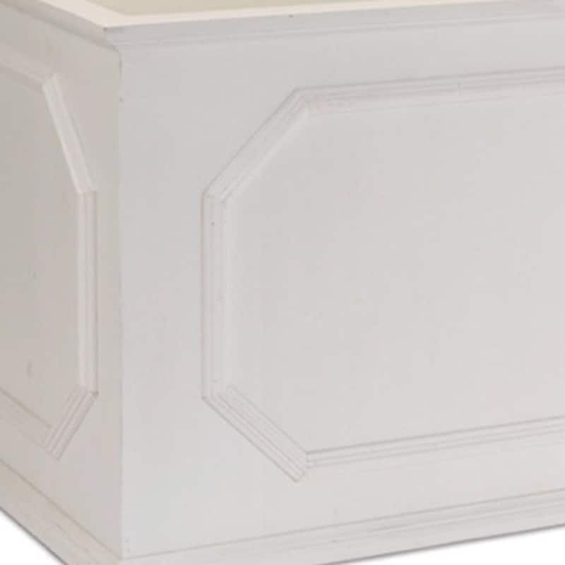 HomeRoots Set of Three White Wood Geometric Rectangular Planter Boxes - 13.00 in. x 11.10 in. x 8.25 in.