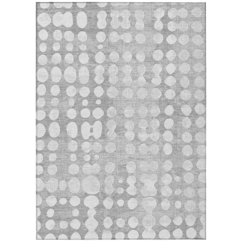Machine Washable Indoor/ Outdoor Chantille Abstract Dots Rug