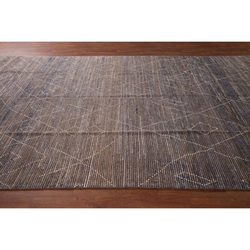 Trellis Moroccan Oriental Area Rug Handmade Wool Carpet - 7'10"x 12'9"