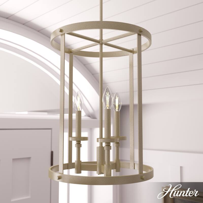 Hunter Briargrove Candle Pendant - Entry/ Foyer - Glam, Modern Farmhouse, Transitional - 20" 3 Light - Painted Modern Brass