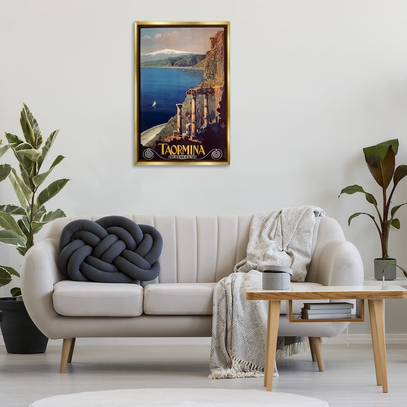Stupell Tormina Italy Travel Poster Framed Floater Canvas Wall Art Design By Marcus Jules
