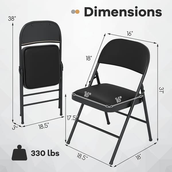 Gymax 6PCS Folding Chairs w/ Metal Frame PVC Leather Stackable Chairs