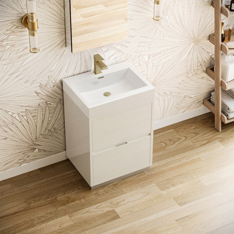 Fresca Senza 24" Single Vanity Set with Wood Cabinet and Acrylic