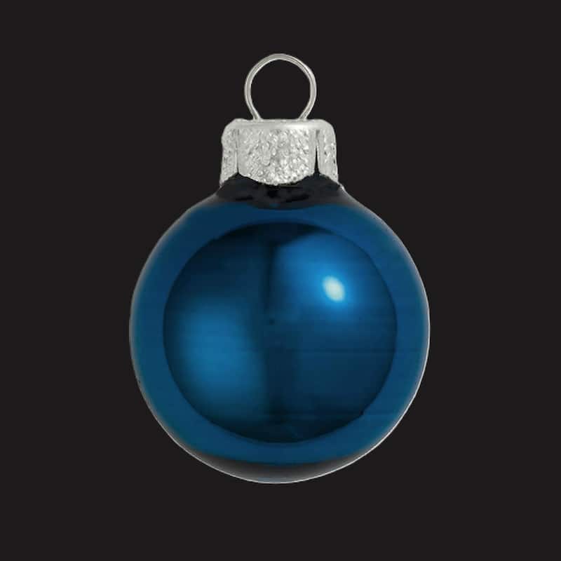 Shiny Finish Glass Christmas Ball Ornaments 7" (180Mm) Midnight Blue
