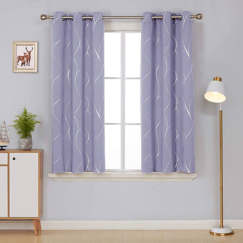 Deconovo Silver Line 42 Width Curtain Panel Pair (2 Panel)