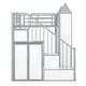 preview thumbnail 8 of 10, Metal Twin over Twin Castle-shaped Bunk Bed with Wardrobe and Multiple Storage