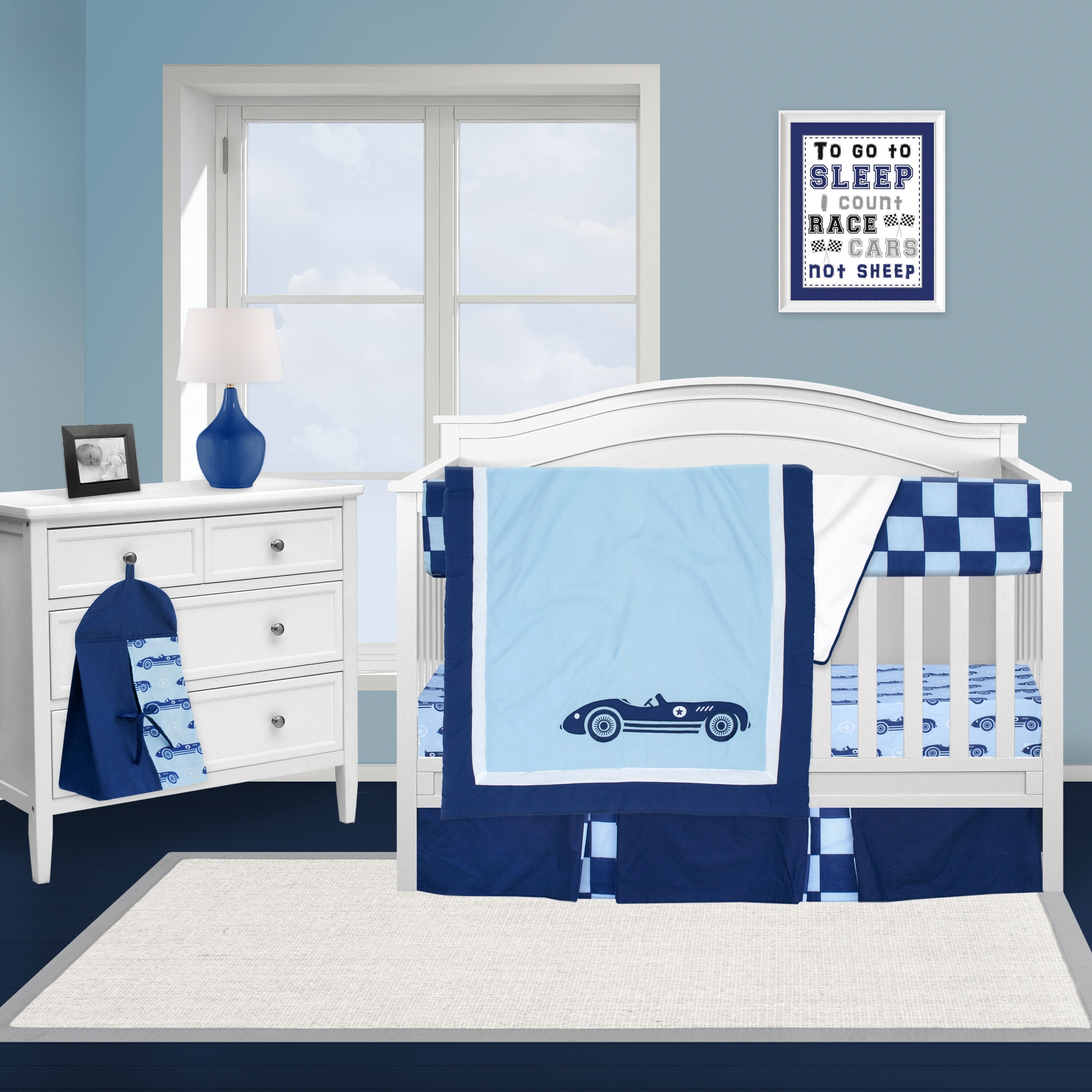 race car baby bedding