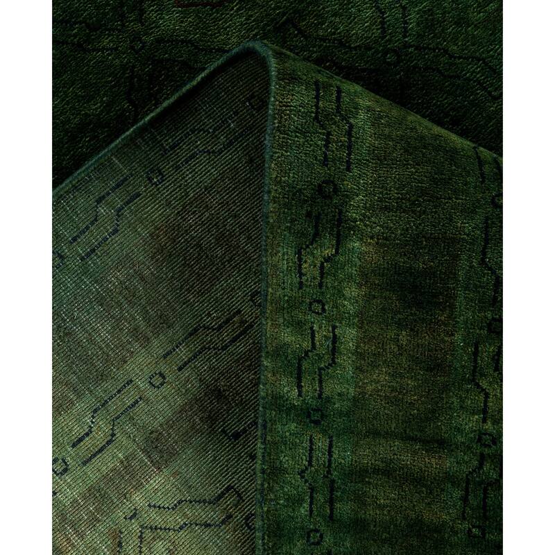Overdyed One-of-a-Kind Hand-Knotted Area Rug - Green - 4' 0" x 6' 1"