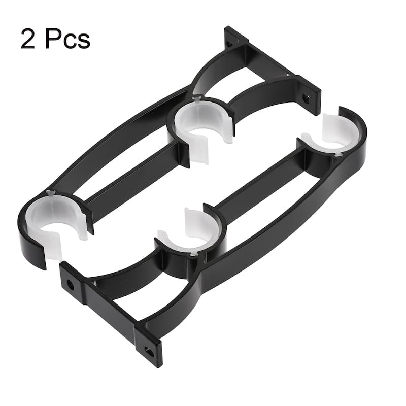 Curtain Rod Bracket, 2pcs Fit 1" Dia. Rod Holder 7.5" Matte Black - Matte Black