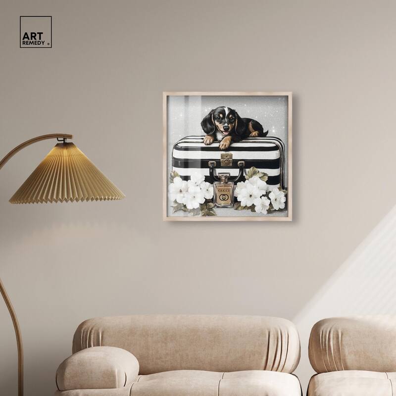 Doxxie Luggage Flowers Shadowbox by Art Remedy