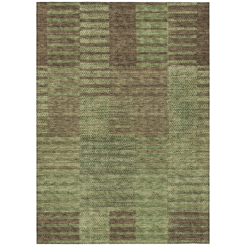 HomeRoots Striped Modern Rectangle Outdoor Rug