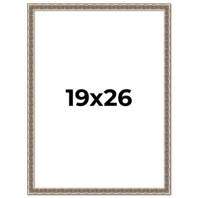 19x26 Frame Silver Versailles Ornate Solid Wood Picture Frame | 1 Inch