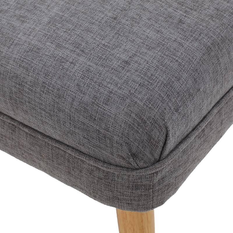 38 Inch Wide Rectangle Ottoman Bench Footstool, Linen Look Polyester Fabric for Living Room, Bedroom