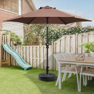 Autlaycil 7.5FT Solar Patio Umbrella with Base and Tilt,Crank