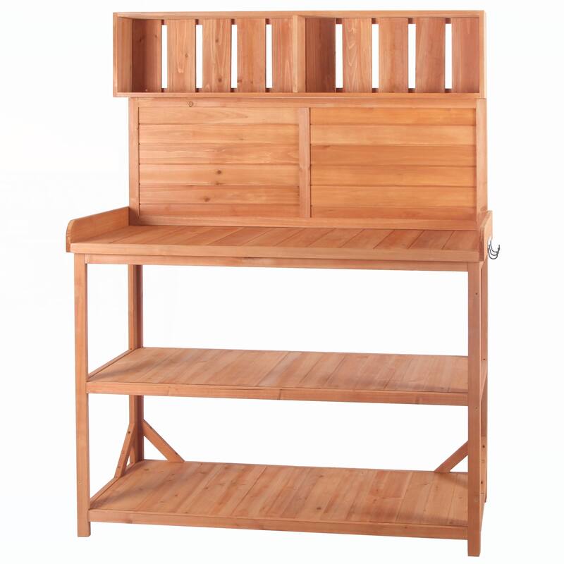 Rustic Outdoor Potting Bench Table
