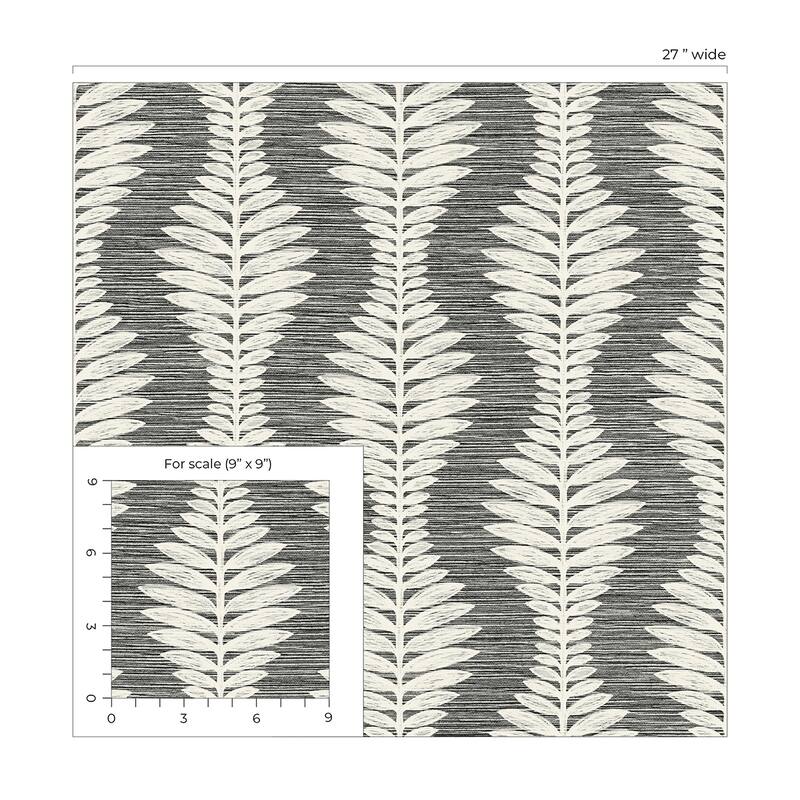 Lillian August Carina Leaf Ogee Embossed Vinyl Unpasted Wallpaper