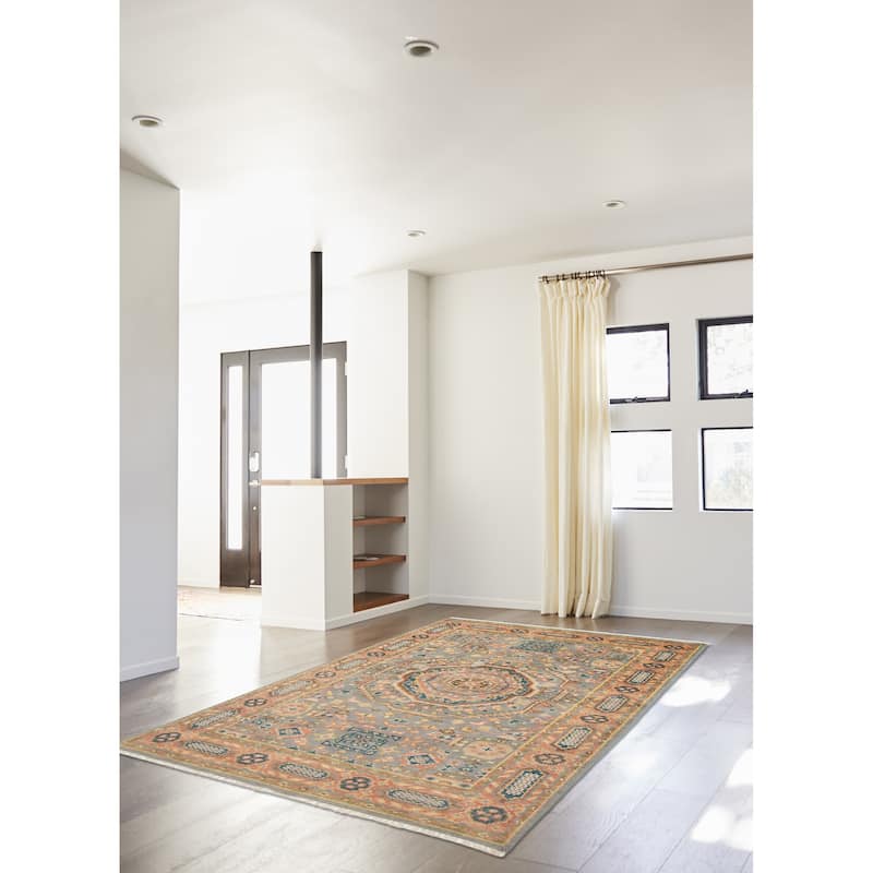 ECARPETGALLERY Hand-knotted Jules Serapi Light Grey Wool Rug - 5'0 x 8'1