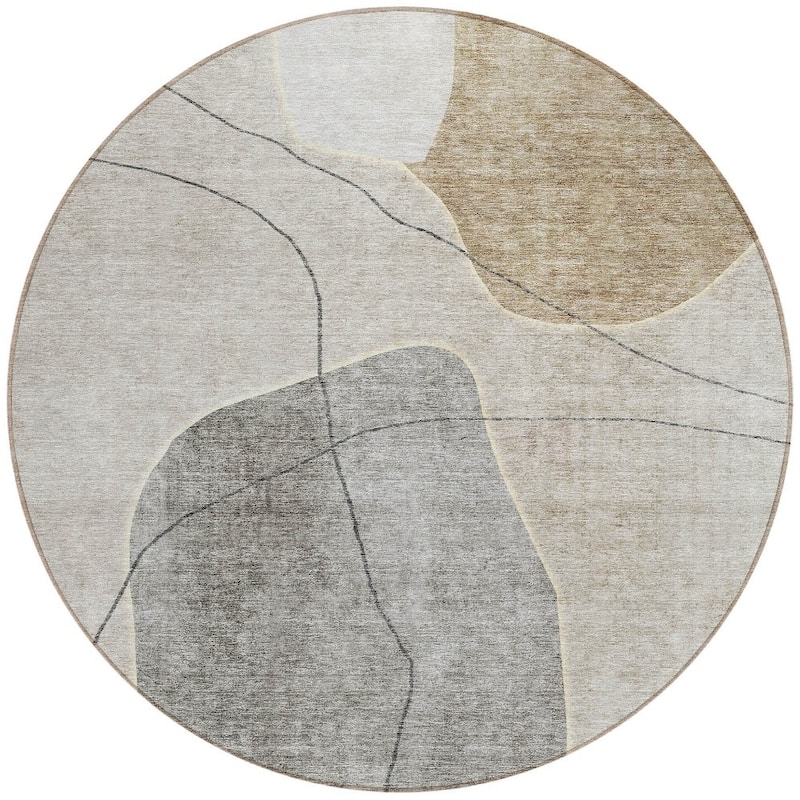 HomeRoots Abstract Transitional Rectangle Outdoor Rug