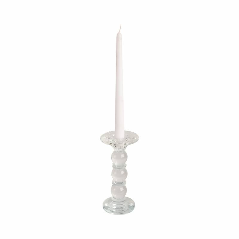 Glass Crystal Pillar and Taper Candle Holder Modern Glam Design