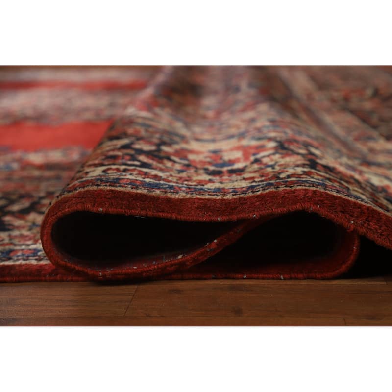 Hand Knotted Oriental 100% Wool Carpet Traditional Floral Red Mahal Area Rug - 14' 2'' X 10' 1''