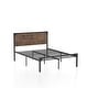 preview thumbnail 9 of 8, Furniture of America Aramana Industrial Two-tone Steel Platform Bed Dark Brown - Full
