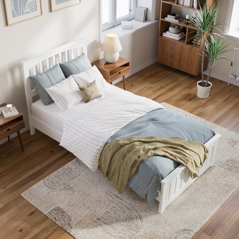 Becket Solid Wood Low Profile Platform Bed with Matching Footboard