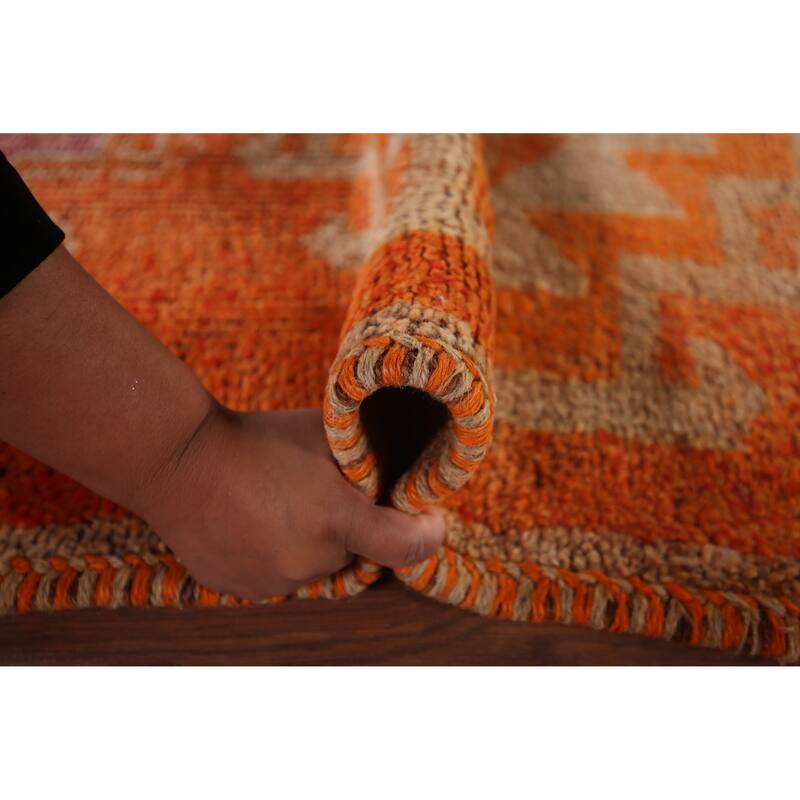 Transitional Oushak Vintage Runner Rug Handmade Wool Carpet - 3'6"x 9'9"