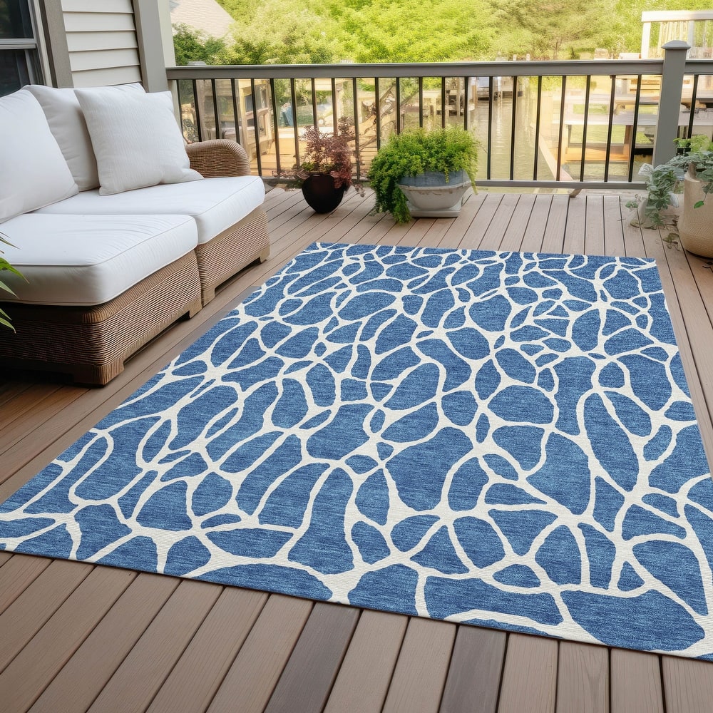 Machine Washable Indoor/ Outdoor Modern Chantille Rug