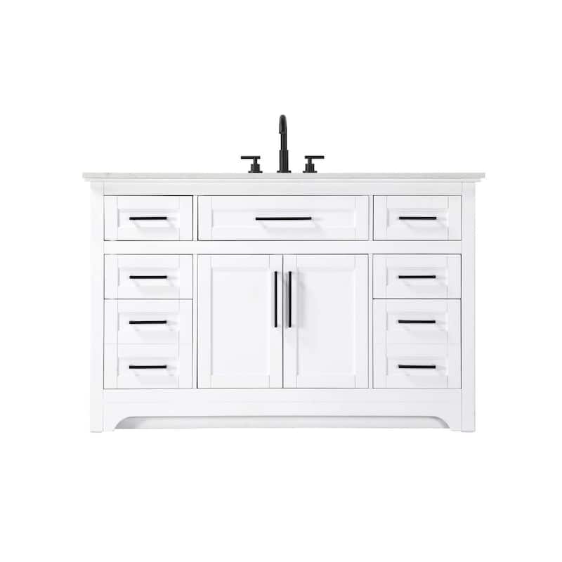 Nathaniel Single Bathroom Vanity (48-60 inch) - White - 54"