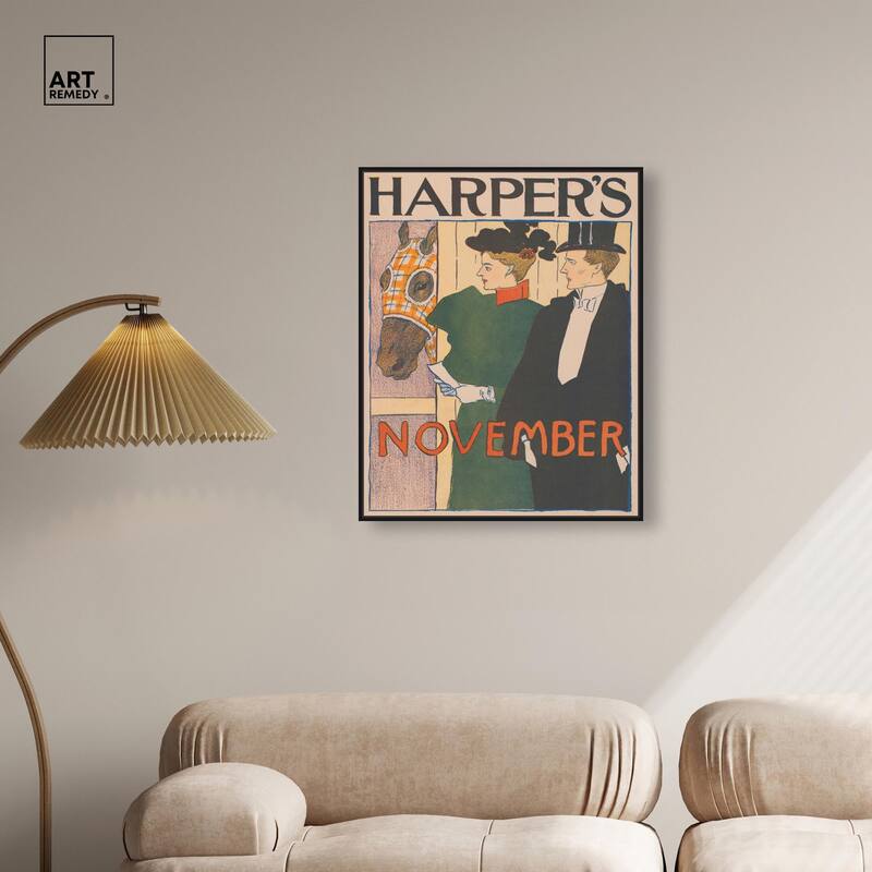 Harpers November 1895 Canvas by Art Remedy
