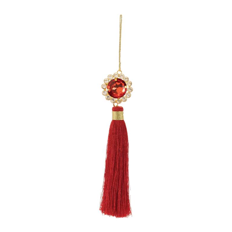 Holiday Jewel Tassle Ornament (Set of 6) - N/A