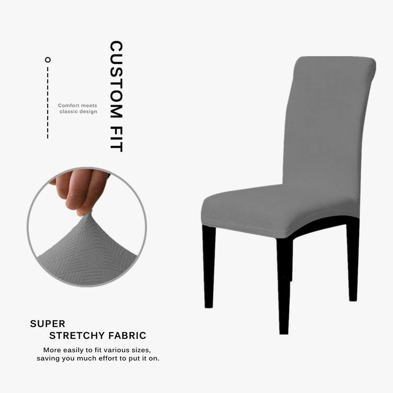 Enova Home Ultra Soft Stretch Fabric Dining Chair Slipcovers Removable Washable Furniture Protector Set of 2 - N/A