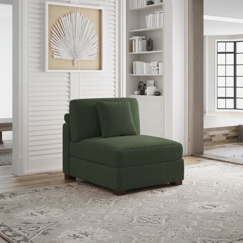 Corduroy Couch Modular Sectional Sofa with Pillows