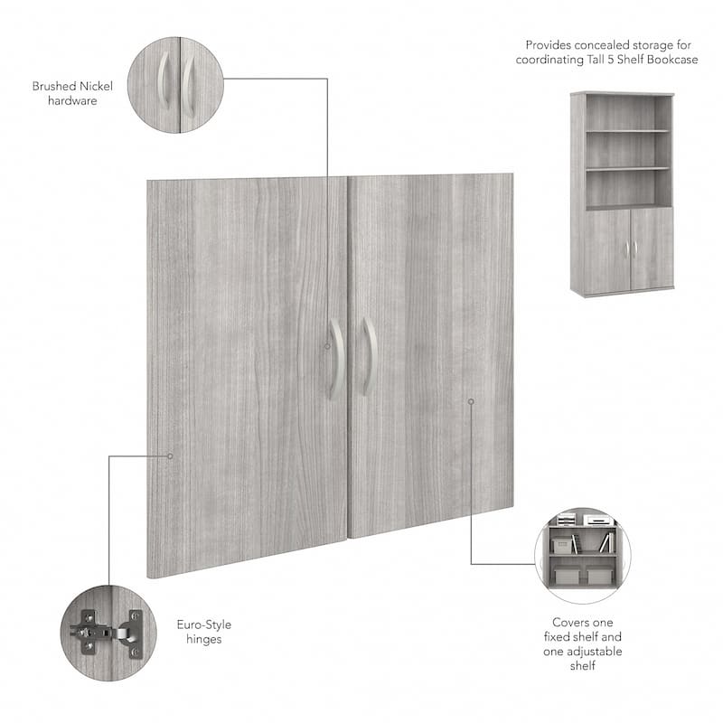 Hybrid Tall 5 Shelf Bookcase with Doors by Bush Business Furniture