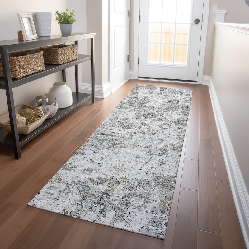 Premium Washable Super Soft Vintage Traditional Mayfield Rug - Grey - 2' 3" x 7' 6" - Runner