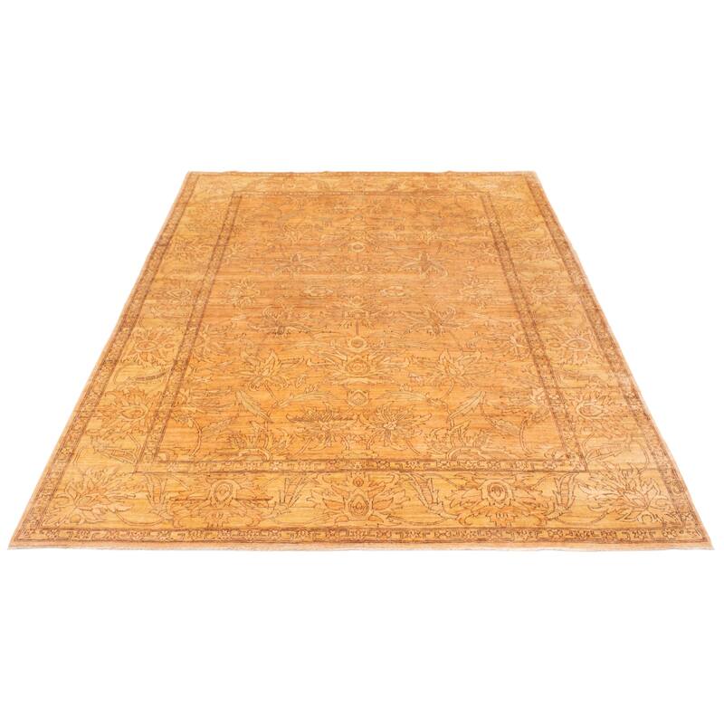 ECARPETGALLERY Hand-knotted Peshawar Oushak Copper Wool Rug - 9'1 x 12'1
