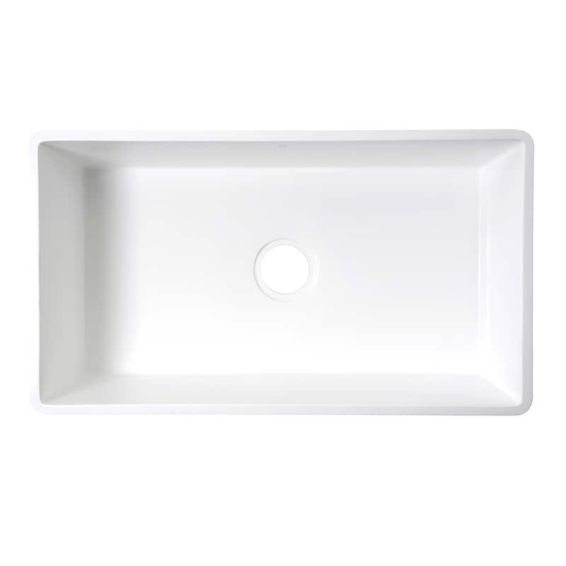 Highpoint Collection 33-inch Matte Stone Farmhouse Sink with Accessories