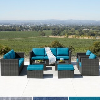 Corvus Trey 12-piece Sectional Wicker Patio Sofa Set