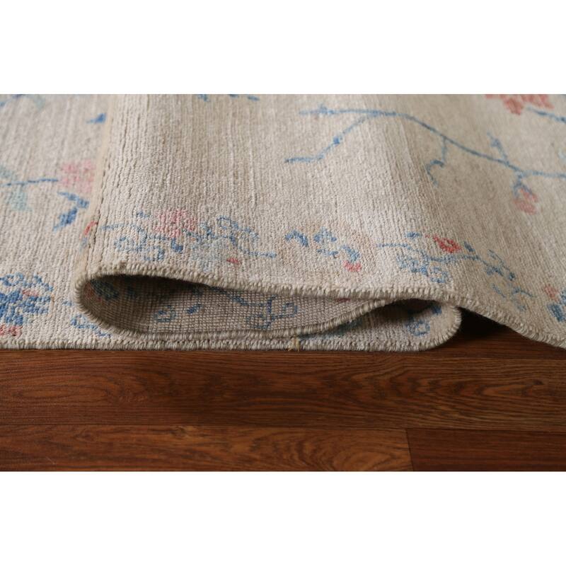 Vegetable Dye Art Deco Oriental Runner Rug Wool Hand-knotted Carpet - 2'10" x 11'7"