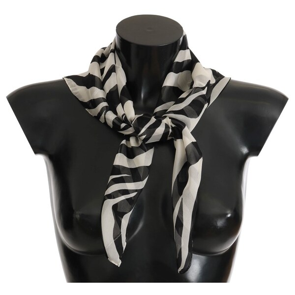 black and white silk scarf