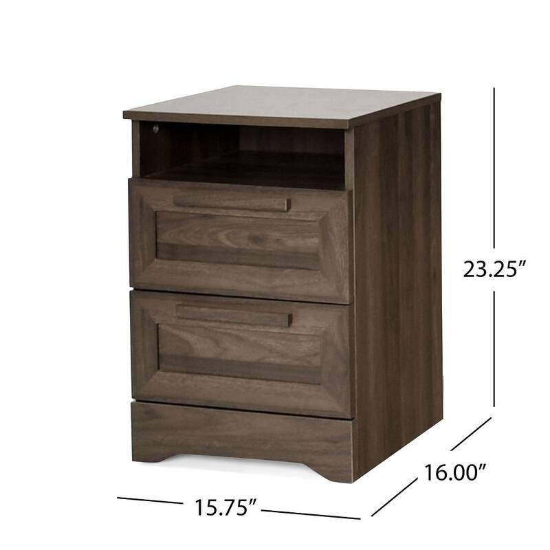 15.80" W Modern 2 Drawer Nightstand by Christopher Knight Home